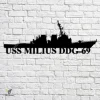 Uss Milius Ddg-69 Navy Ship Metal Art, Navy Ships Silhouette Metal Gift For Navy Veteran, Custom Us Navy Ship Metal Sign