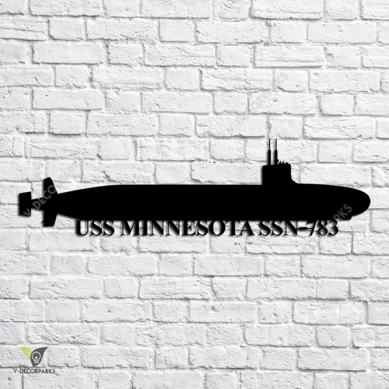 Uss Minnesota Ssn-783 Navy Ship Metal Art, Navy Ships Silhouette Metal Gift For Navy Veteran, Custom Us Navy Ship Metal Sign