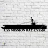 Uss Mission Bay Cve-59 Navy Ship Metal Art, Navy Ships Silhouette Metal Gift For Navy Veteran, Custom Us Navy Ship Metal Sign