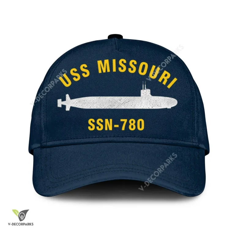 Uss Missouri Ssn-780 Classic Baseball Cap Gift For Navy Veteran, Custom Print/embroidered Us Navy Ships Classic Cap