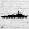 Uss Monticello Lsd-35 Navy Ship Metal Art, Navy Ships Silhouette Metal Gift For Navy Veteran, Custom Us Navy Ship Metal Sign