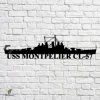Uss Montpelier Cl-57 Navy Ship Metal Art, Navy Ships Silhouette Metal Gift For Navy Veteran, Custom Us Navy Ship Metal Sign