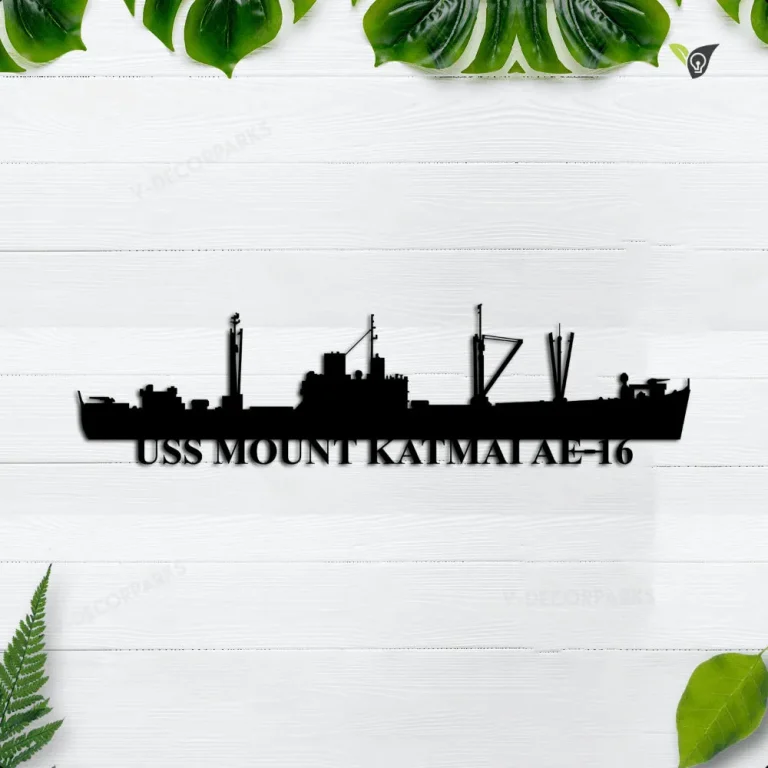 Uss Mount Katmai Ae-16 Metal Wall Art, Custom Us Navy Ships Metal Sign, Metal Veteran Decor, Navy Gift, Decor Decoration