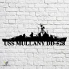 Uss Mullany Dd-528 Navy Ship Metal Art, Navy Ships Silhouette Metal Gift For Navy Veteran, Custom Us Navy Ship Metal Sign