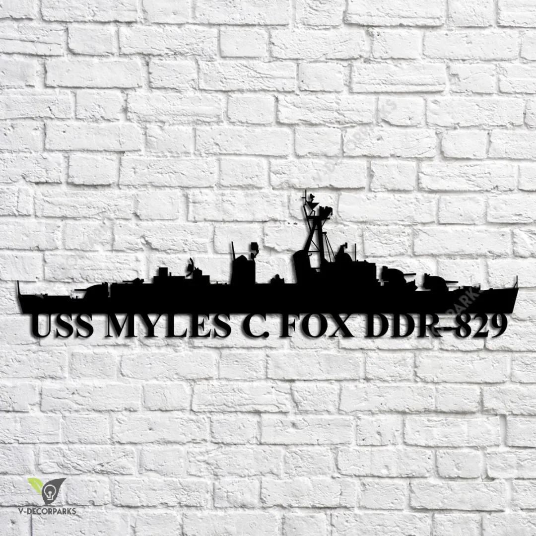 USS-Myles-C.-Fox-DDR-829_metalmu.webp Uss Myles C. Fox Ddr-829 Navy Ship Metal Art, Navy Ships Silhouette Metal Gift For Navy Veteran, Custom Us Navy Ship Metal Sign