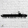 Uss Nassau Cve-16 Navy Ship Metal Art, Navy Ships Silhouette Metal Gift For Navy Veteran, Custom Us Navy Ship Metal Sign