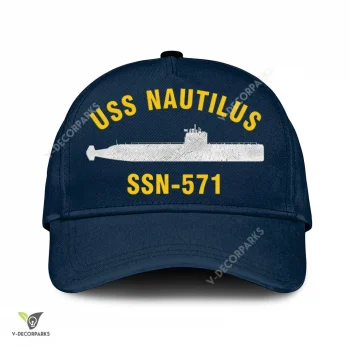 Uss Nautilus Ssn-571 Classic Baseball Cap Gift For Navy Veteran, Custom Print/embroidered Us Navy Ships Classic Cap