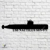 Uss Nautilus Ssn-571 Navy Ship Metal Art, Navy Ships Silhouette Metal Gift For Navy Veteran, Custom Us Navy Ship Metal Sign