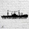 Uss Navarro Apa-215 Navy Ship Metal Art, Navy Ships Silhouette Metal Gift For Navy Veteran, Custom Us Navy Ship Metal Sign