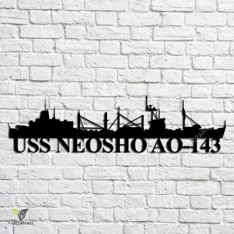 Uss Neosho Ao-143 Navy Ship Metal Art, Navy Ships Silhouette Metal Gift For Navy Veteran, Custom Us Navy Ship Metal Sign