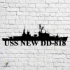 Uss New Dd-818 Navy Ship Metal Art, Navy Ships Silhouette Metal Gift For Navy Veteran, Custom Us Navy Ship Metal Sign