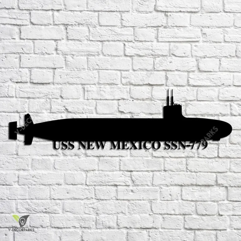 Uss New Mexico Ssn-779 Navy Ship Metal Art, Navy Ships Silhouette Metal Gift For Navy Veteran, Custom Us Navy Ship Metal Sign