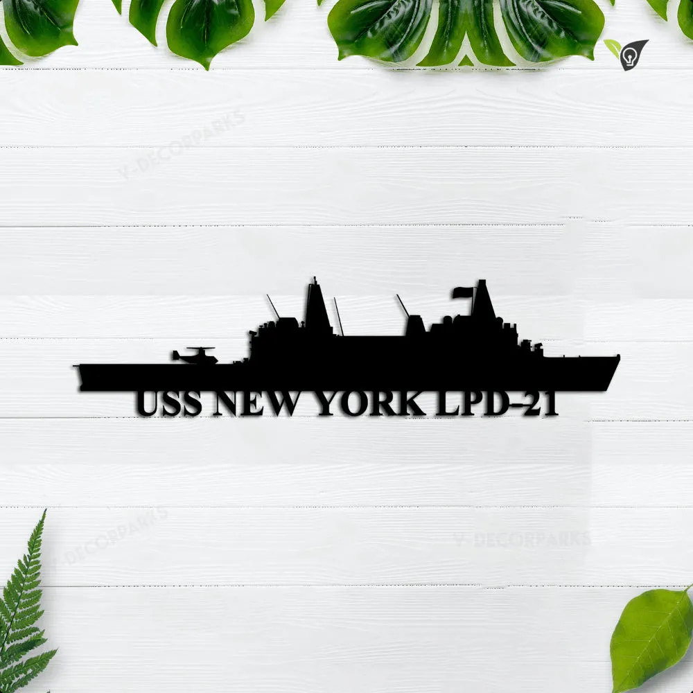 USS-New-York-LPD-21-14X14INCHES.webp Uss New York Lpd-21 Metal Wall Art, Custom Us Navy Ships Metal Sign, Metal Veteran Decor, Navy Gift, Decor Decoration