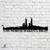 Uss North Dakota Bb-29 Navy Ship Metal Art, Navy Ships Silhouette Metal Gift For Navy Veteran, Custom Us Navy Ship Metal Sign