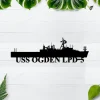 Personalized Uss Ogden Lpd-5 Metal Wall Art, Custom Us Navy Ships Metal Sign, Metal Veteran Decor, Navy Gift, Decor Decoration