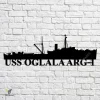 Uss Oglala Arg-1 Navy Ship Metal Art, Navy Ships Silhouette Metal Gift For Navy Veteran, Custom Us Navy Ship Metal Sign