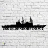 Uss Oldendorf Dd-972 Navy Ship Metal Art, Navy Ships Silhouette Metal Gift For Navy Veteran, Custom Us Navy Ship Metal Sign