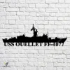 Uss Ouellet Ff-1077 Navy Ship Metal Art, Navy Ships Silhouette Metal Gift For Navy Veteran, Custom Us Navy Ship Metal Sign