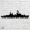 Uss Ozbourn Dd-846 Navy Ship Metal Art, Navy Ships Silhouette Metal Gift For Navy Veteran, Custom Us Navy Ship Metal Sign