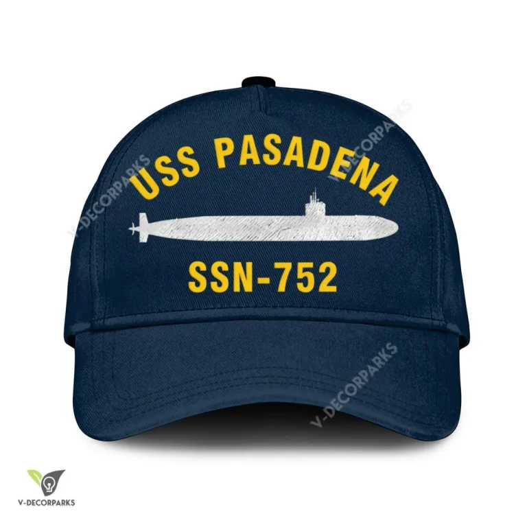 Uss Pasadena Ssn-752 Classic Baseball Cap Gift For Navy Veteran, Custom Print/embroidered Us Navy Ships Classic Cap