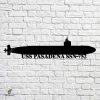 Uss Pasadena Ssn-752 Navy Ship Metal Art, Navy Ships Silhouette Metal Gift For Navy Veteran, Custom Us Navy Ship Metal Sign