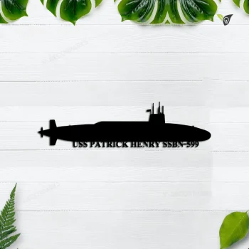 Personalized Submarine Uss Patrick Henry Ssbn-599 Metal Wall Art, Custom Us Navy Ships Metal Sign, Metal Veteran Decor, Navy Gift, Decor Decoration