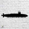 Uss Patrick Henry Ssbn-599 Navy Ship Metal Art, Navy Ships Silhouette Metal Gift For Navy Veteran, Custom Us Navy Ship Metal Sign