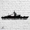 Uss Patterson Ff-1061 Navy Ship Metal Art, Navy Ships Silhouette Metal Gift For Navy Veteran, Custom Us Navy Ship Metal Sign