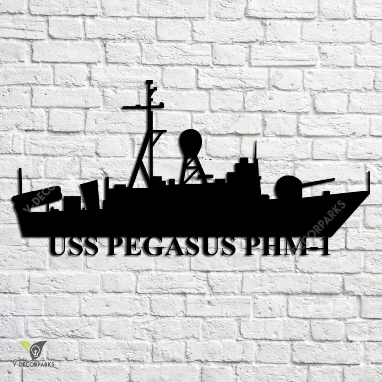 Uss Pegasus Phm-1 Navy Ship Metal Art, Navy Ships Silhouette Metal Gift For Navy Veteran, Custom Us Navy Ship Metal Sign