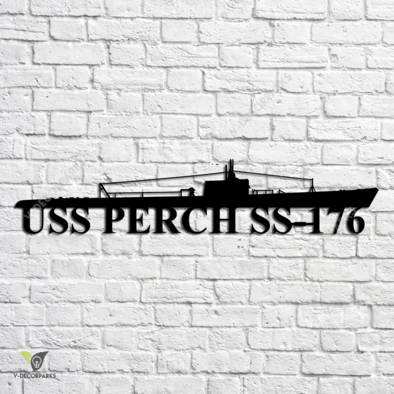 Uss Perch Ss-176 Navy Ship Metal Art, Navy Ships Silhouette Metal Gift For Navy Veteran, Custom Us Navy Ship Metal Sign