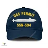 Uss Permit Ssn-594 Classic Baseball Cap Gift For Navy Veteran, Custom Print/embroidered Us Navy Ships Classic Cap