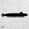 Uss Permit Ssn-594 Navy Ship Metal Art, Navy Ships Silhouette Metal Gift For Navy Veteran, Custom Us Navy Ship Metal Sign