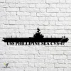 Uss Phillipine Sea Cvs-47 Navy Ship Metal Art, Navy Ships Silhouette Metal Gift For Navy Veteran, Custom Us Navy Ship Metal Sign