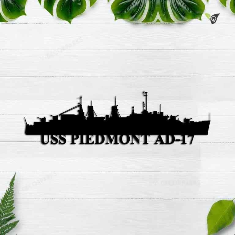 Uss Piedmont Ad-17 Metal Wall Art, Custom Us Navy Ships Metal Sign, Metal Veteran Decor, Navy Gift, Decor Decoration