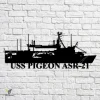 Uss Pigeon Asr 21 Navy Ship Metal Art, Navy Ships Silhouette Metal Gift For Navy Veteran, Custom Us Navy Ship Metal Sign