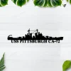 Uss Pittsburgh Ca-72 Metal Wall Art, Custom Us Navy Ships Metal Sign, Metal Veteran Decor, Navy Gift, Decor Decoration