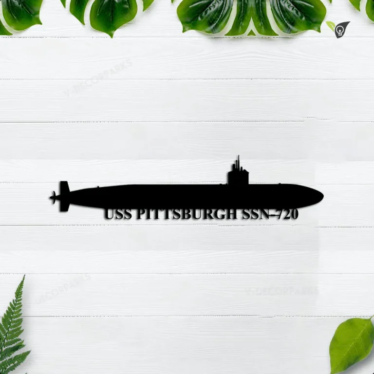 Personalized Submarine Uss Pittsburgh Ssn-720 Metal Wall Art, Custom Us Navy Ships Metal Sign, Metal Veteran Decor, Navy Gift, Decor Decoration