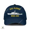 Uss Pledge Mso-492 Classic Baseball Cap Gift For Navy Veteran, Custom Print/embroidered Us Navy Ships Classic Cap
