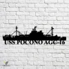 Uss Pocono Agc-16 Navy Ship Metal Art, Navy Ships Silhouette Metal Gift For Navy Veteran, Custom Us Navy Ship Metal Sign