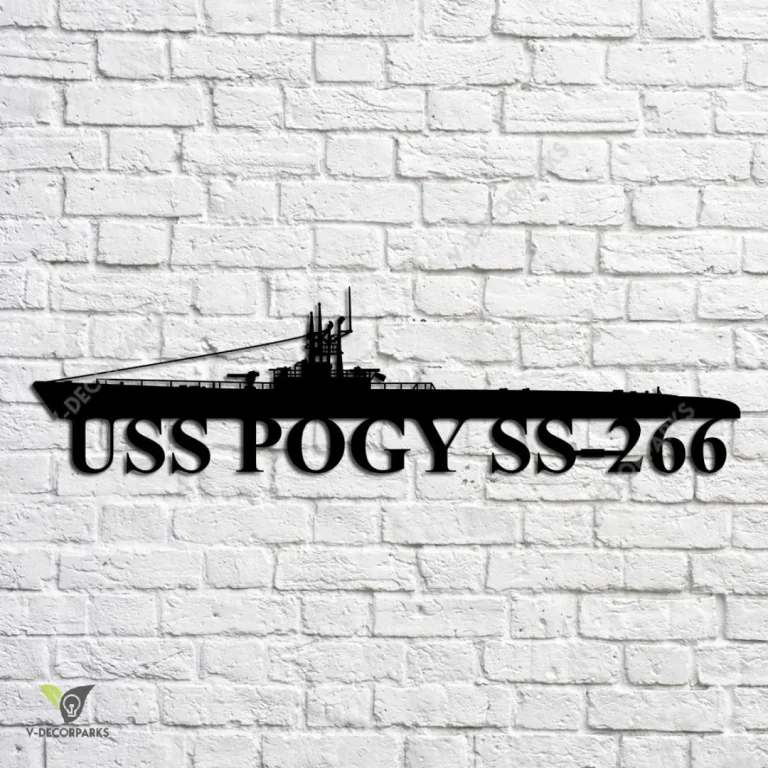 Uss Pogy Ss 266 Navy Ship Metal Art, Navy Ships Silhouette Metal Gift For Navy Veteran, Custom Us Navy Ship Metal Sign
