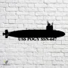 Uss Pogy Ssn-647 Navy Ship Metal Art, Navy Ships Silhouette Metal Gift For Navy Veteran, Custom Us Navy Ship Metal Sign