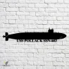 Uss Pollack Ssn-603 Navy Ship Metal Art, Navy Ships Silhouette Metal Gift For Navy Veteran, Custom Us Navy Ship Metal Sign