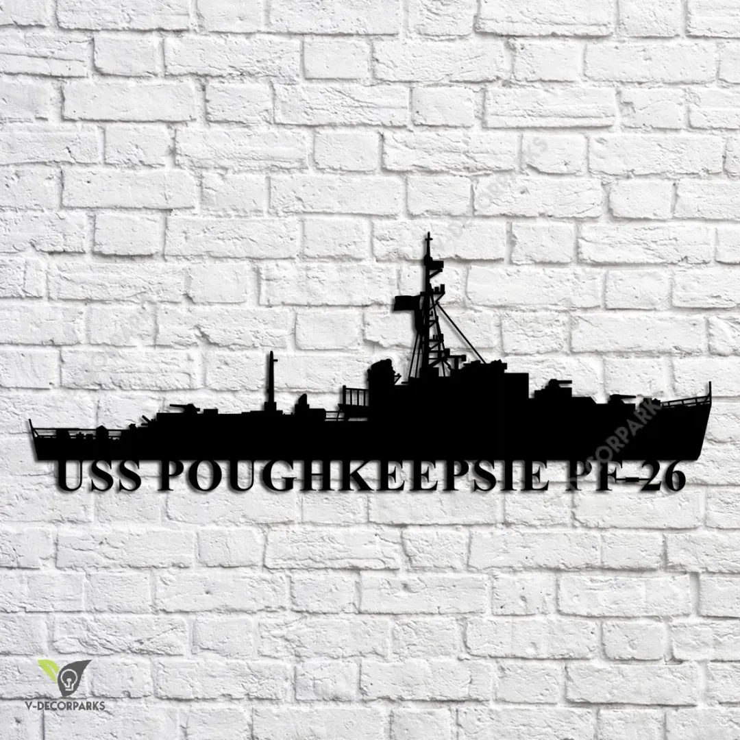 USS-Poughkeepsie-PF-26_metalmu.webp Uss Poughkeepsie Pf 26 Navy Ship Metal Art, Navy Ships Silhouette Metal Gift For Navy Veteran, Custom Us Navy Ship Metal Sign