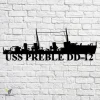 Uss Preble Dd-12 Navy Ship Metal Art, Navy Ships Silhouette Metal Gift For Navy Veteran, Custom Us Navy Ship Metal Sign