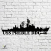 Uss Preble Ddg-46 Navy Ship Metal Art, Navy Ships Silhouette Metal Gift For Navy Veteran, Custom Us Navy Ship Metal Sign