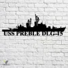 Uss Preble Dlg-15 Navy Ship Metal Art, Navy Ships Silhouette Metal Gift For Navy Veteran, Custom Us Navy Ship Metal Sign