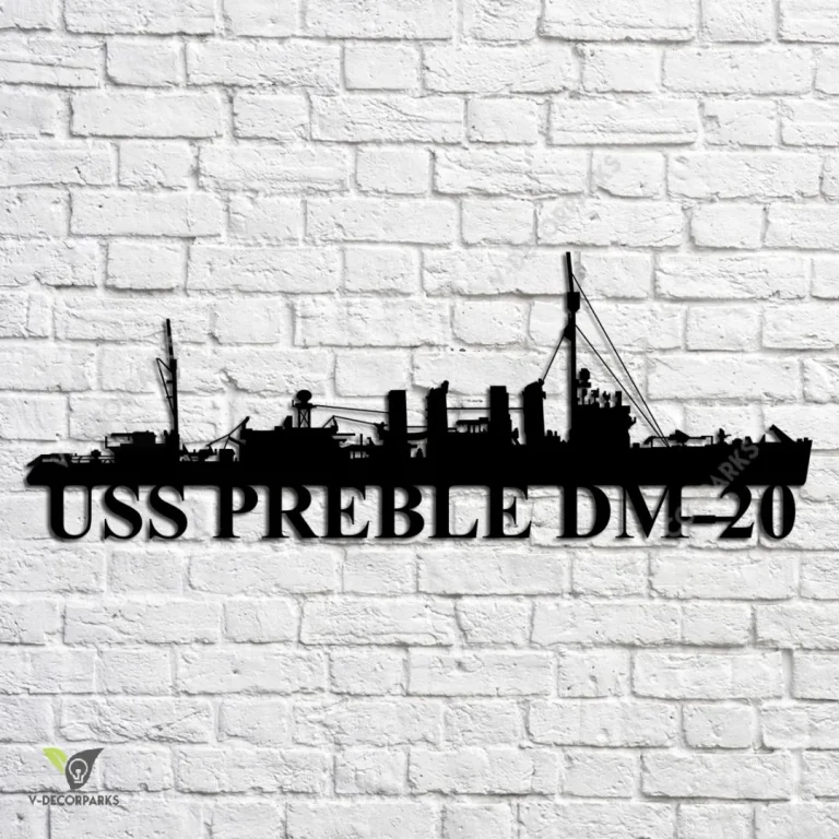 Uss Preble Dm-20 Navy Ship Metal Art, Navy Ships Silhouette Metal Gift For Navy Veteran, Custom Us Navy Ship Metal Sign