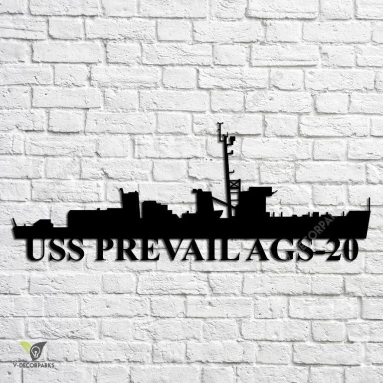 Uss Prevail Ags-20 Navy Ship Metal Art, Navy Ships Silhouette Metal Gift For Navy Veteran, Custom Us Navy Ship Metal Sign