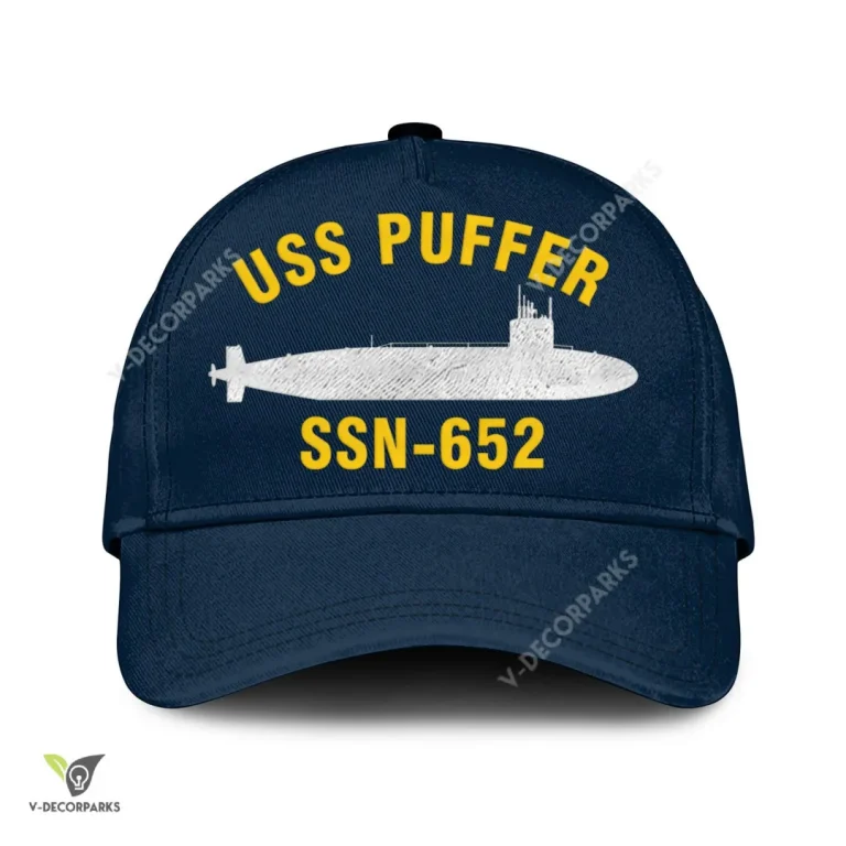 Uss Puffer Ssn-652 Classic Baseball Cap Gift For Navy Veteran, Custom Print/embroidered Us Navy Ships Classic Cap