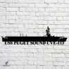 Uss Puget Sound Cve-113 Navy Ship Metal Art, Navy Ships Silhouette Metal Gift For Navy Veteran, Custom Us Navy Ship Metal Sign
